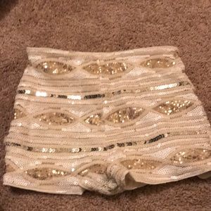 Gold sequin shorts